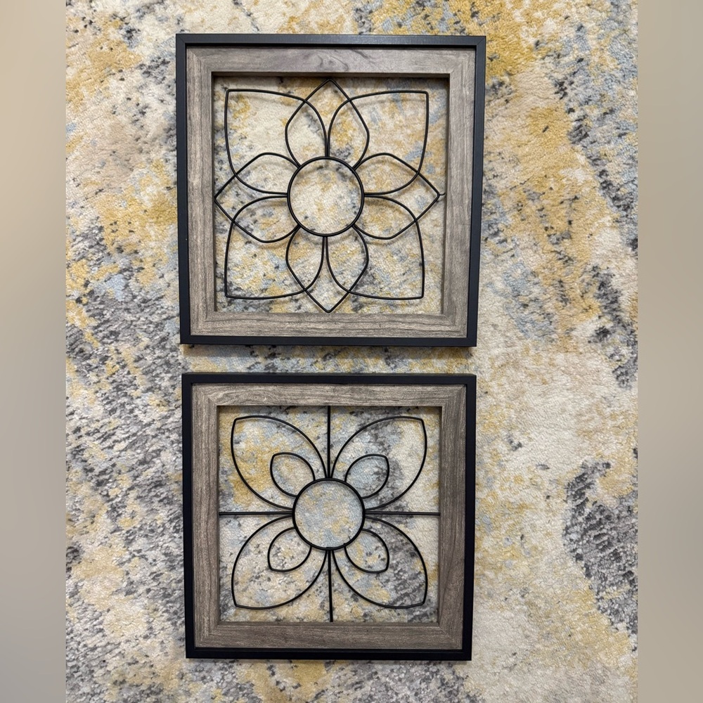 Elegant Black and Gray Wall Decor Set of 2